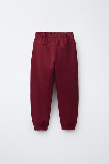 TEXT PRINT JOGGERS - Burgundy by Zara - Image 1