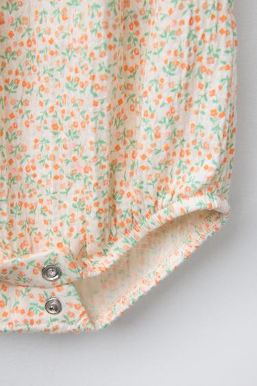 FLORAL TEXTURED BODYSUIT - Light ecru by Zara - Image 3