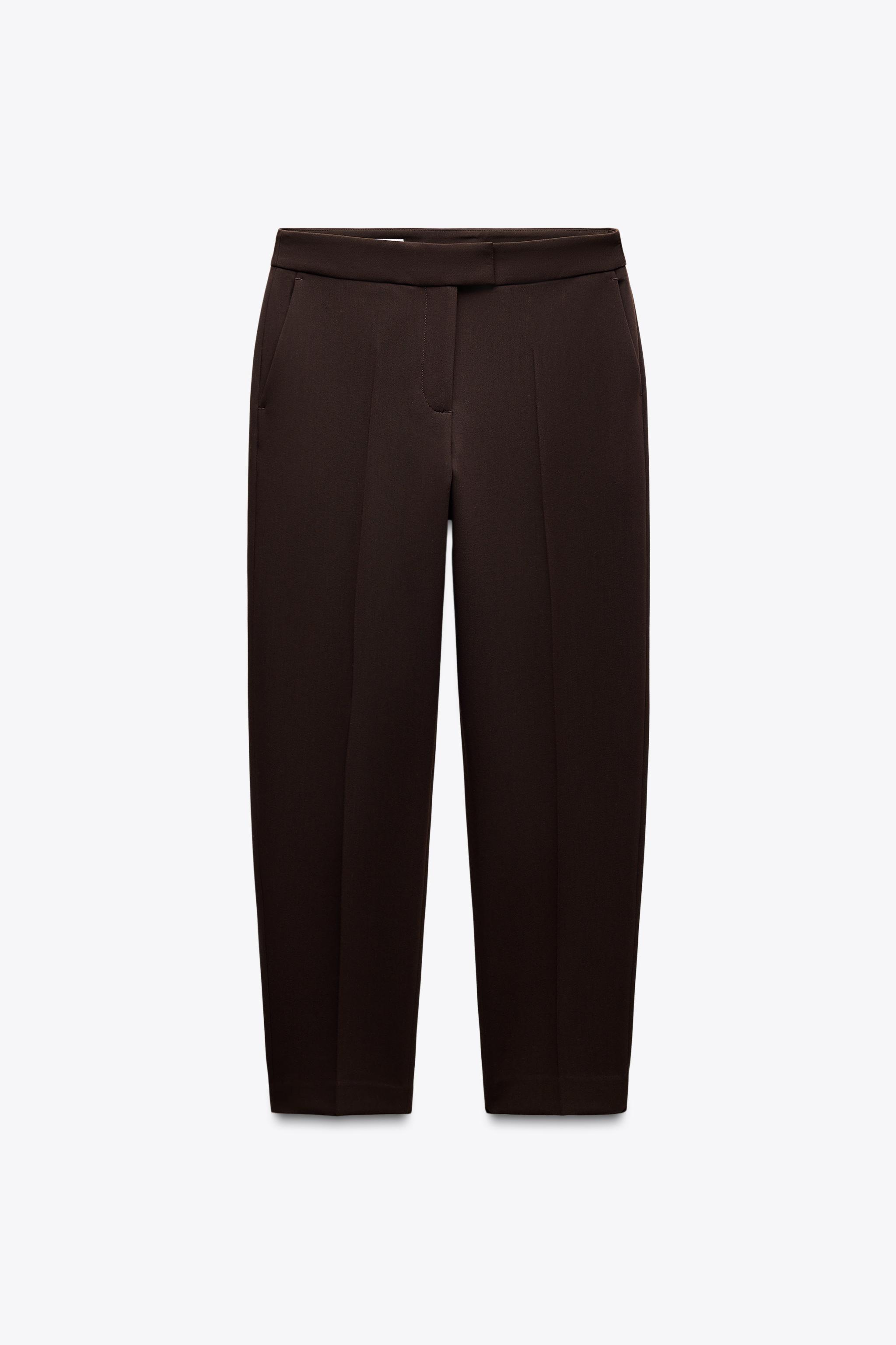 クロップド丈ハイウエストパンツ - ピンク | ZARA Japan / 日本