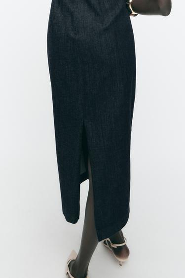 Z1975 GOLD APPLIQUÉ DENIM MIDI DRESS - Blue by Zara - Image 2