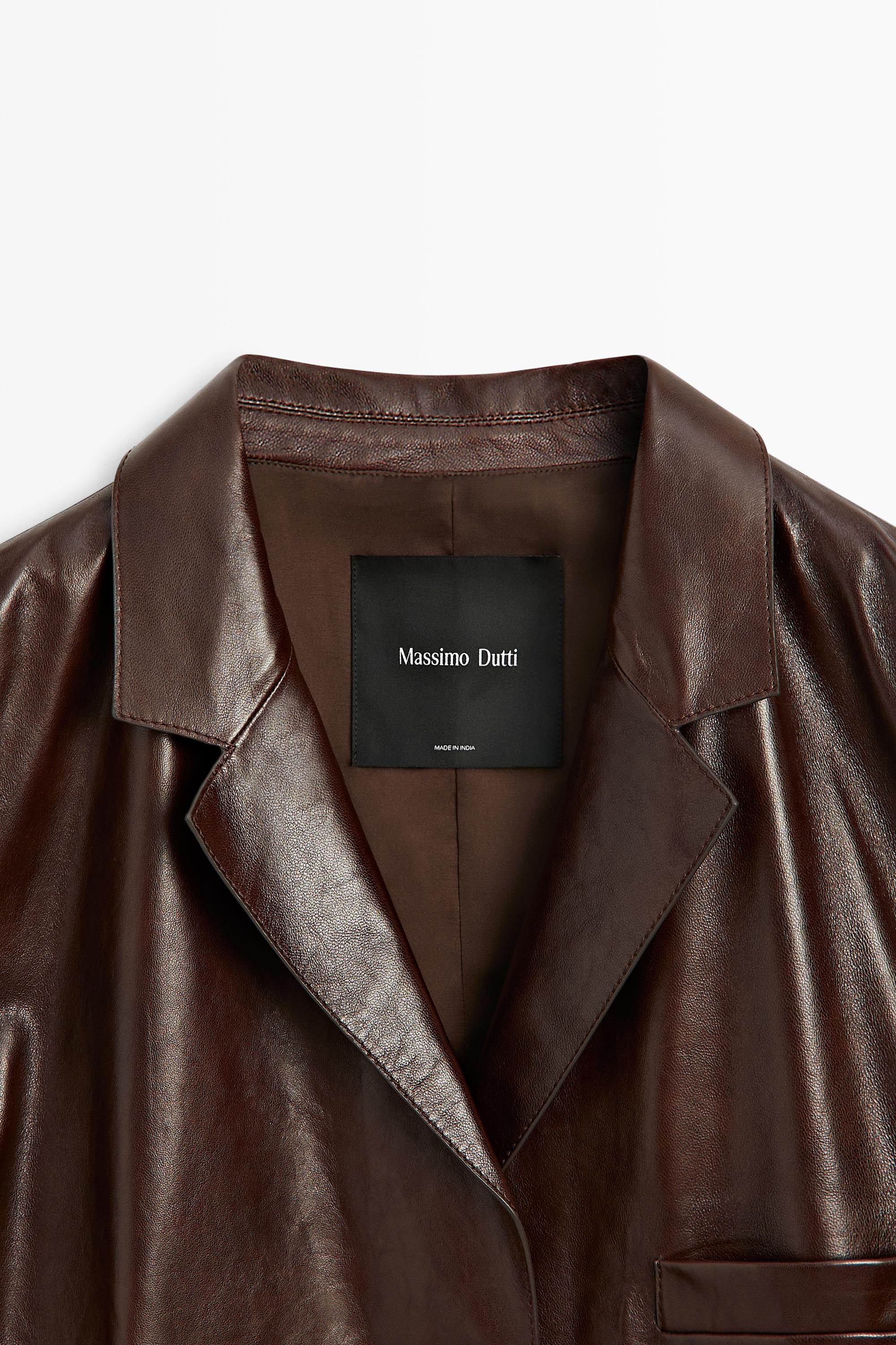 Nappa leather blazer with pocket detail