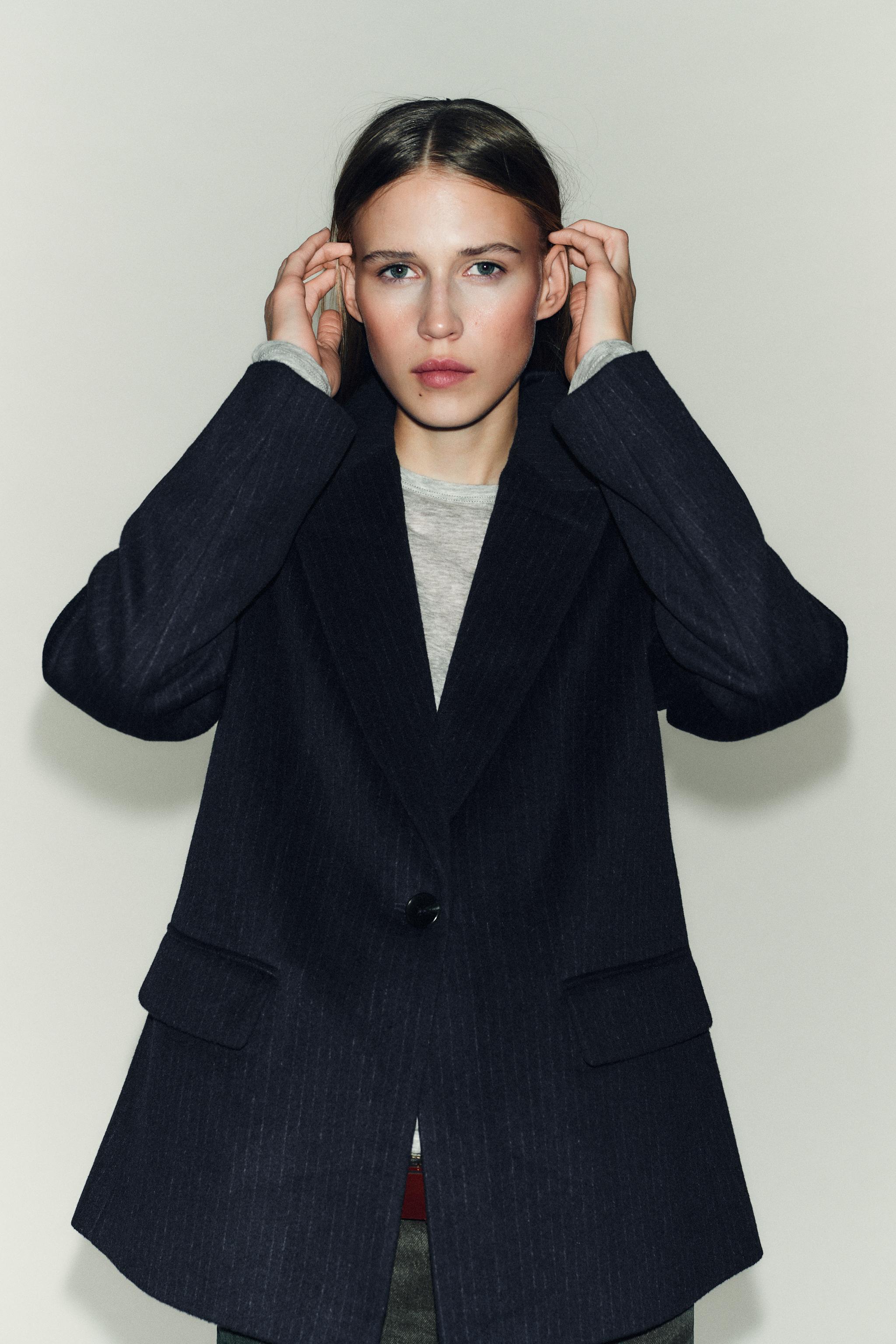 ピンストライプ柄ウールブレザー - ストライプ | ZARA Japan / 日本