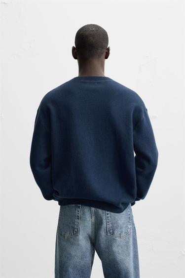 COTTON BLEND SWEATER - Navy blue by Zara - Image 2