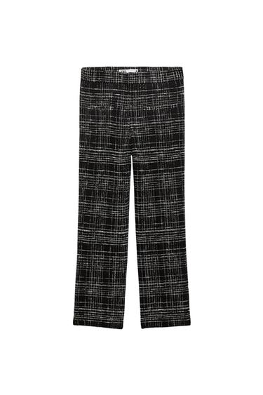 TEXTURED CHECKED TROUSERS