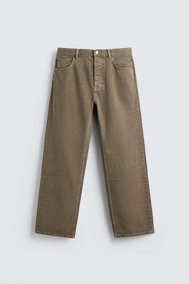 Zara 中腰直筒版牛仔褲 - 棕色 / 暗灰褐色