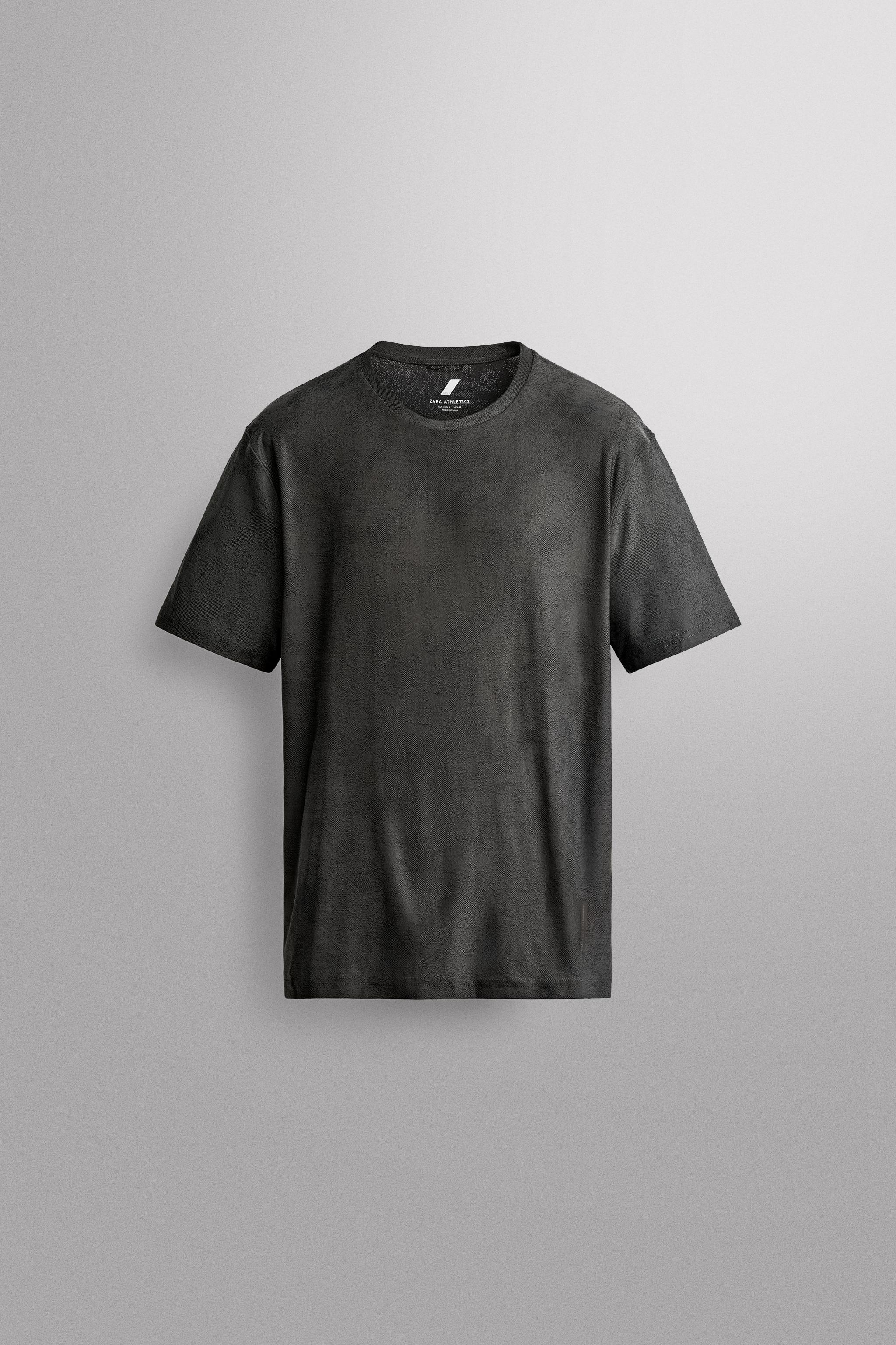 Zara KONTRAST JAKARLI KUMAŞ TEKNİK T-SHIRT görsel 6