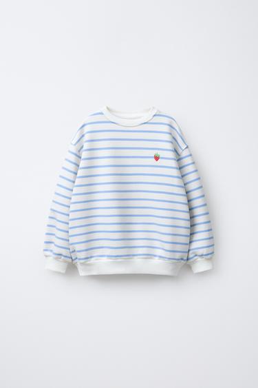 SUDADERA RAYAS BORDADO - Lavanda de Zara - Imagen 0