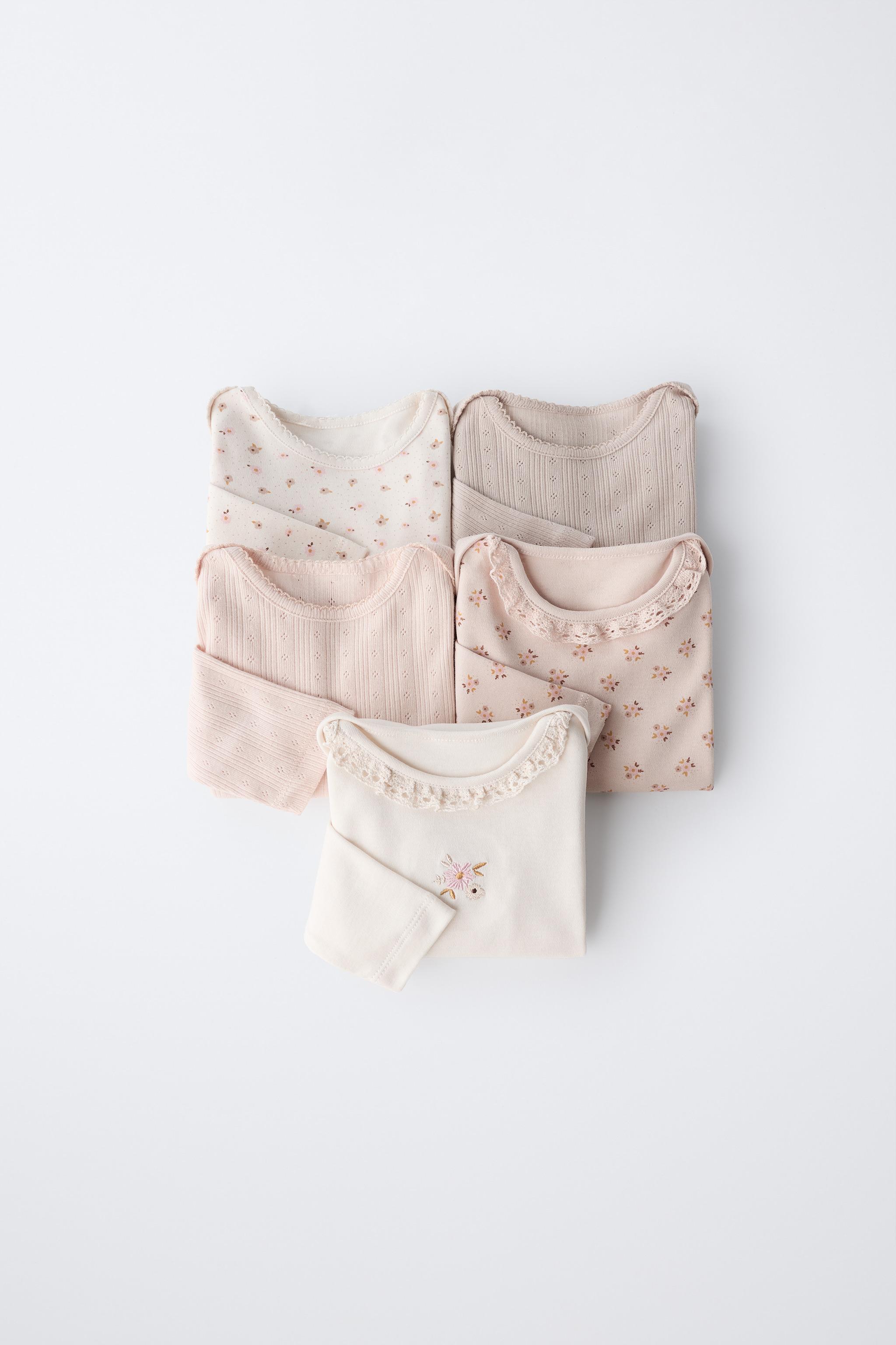 FIVE-PACK OF FLORAL PRINT BODYSUITS