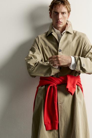 CONTRAST RELAXED FIT TRENCH COAT - Beige by Zara