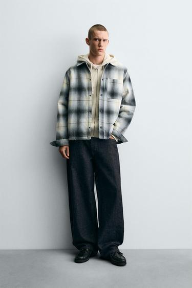 CONTRAST CHECK OVERSHIRT - Blue/White by Zara