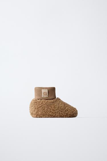 FAUX SHEARLING BOOTIES - Brown by Zara - Image 0