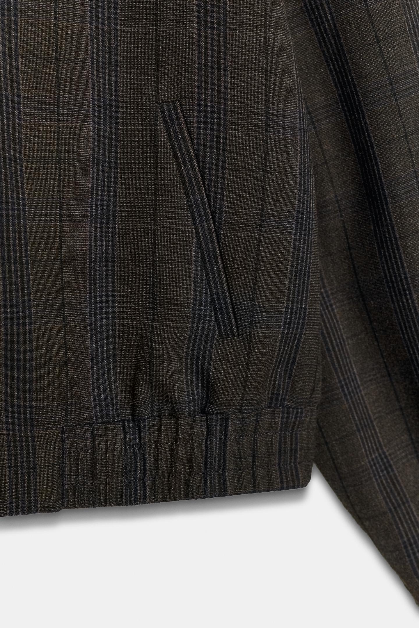 Женская куртка Zara Plaid Bomber, цвет: Тёмно-синий — фото 9