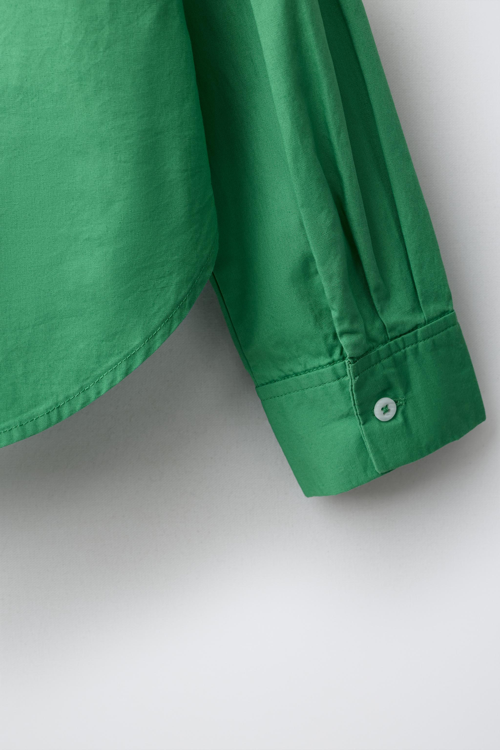 Детские рубашки Zara SOLID POPLIN SHIRT — фото 4