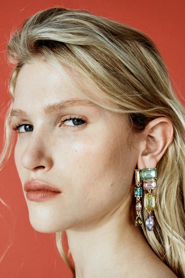 Zara WATERFALL JEWEL EARRINGS - Golden