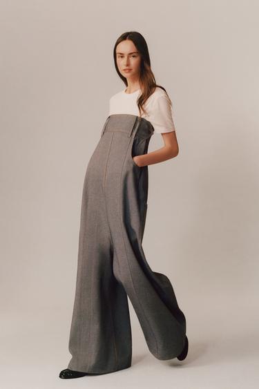 LIMITED EDITION WIDE-LEG DENIM JUMPSUIT - Blue by Zara