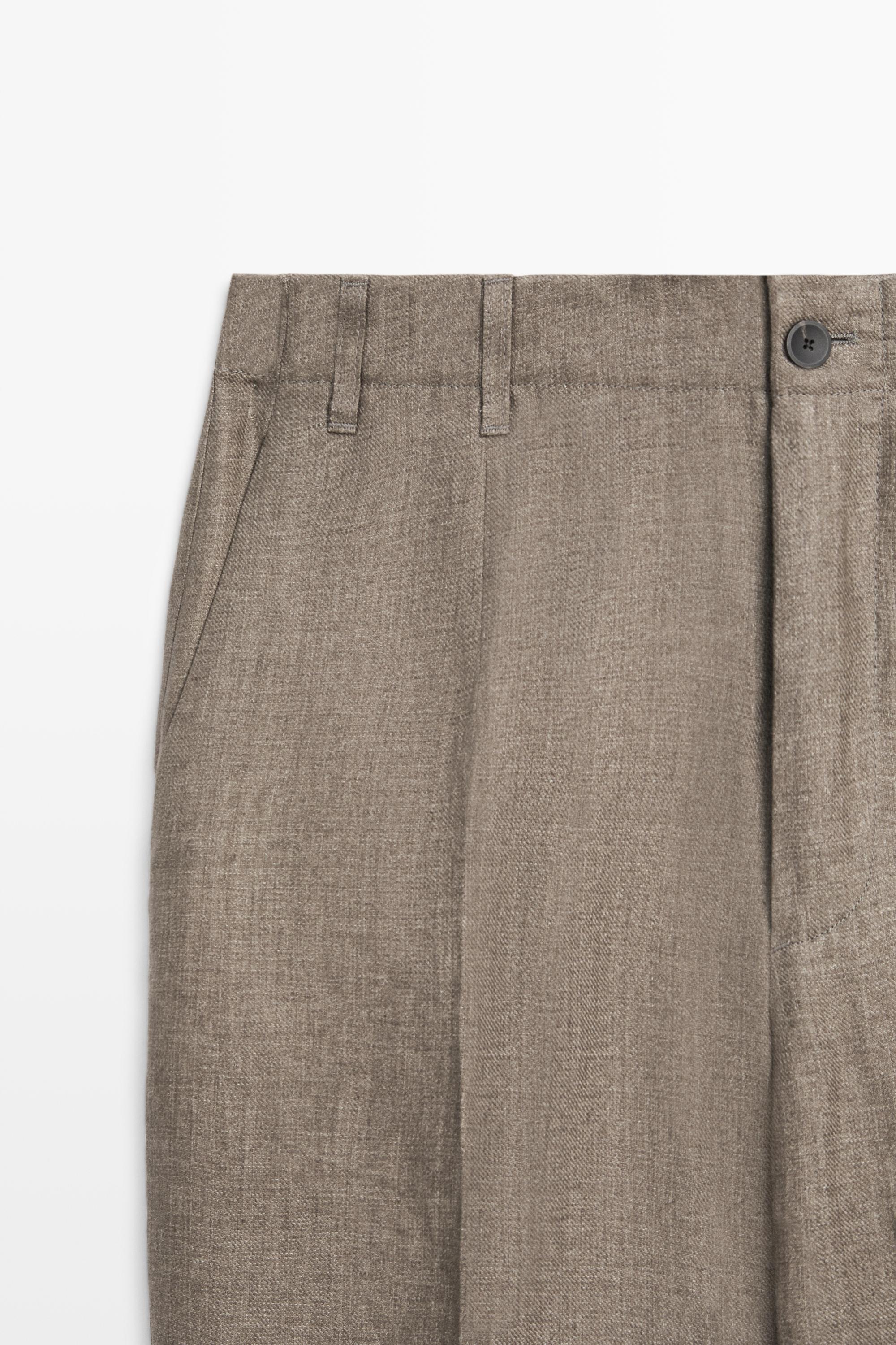 Pantalon total look 100 % lin délavé