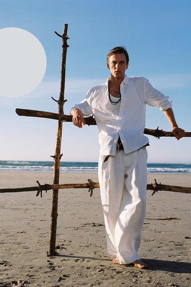 CAMISA REGULAR FIT 100% LINO - Blanco de Zara