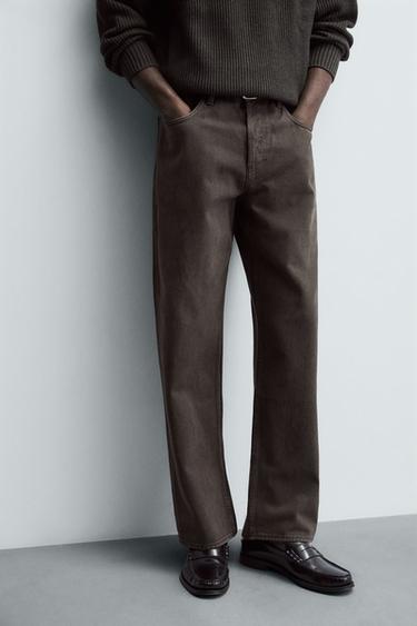 STRAIGHT FIT JEANS - Brown by Zara - Image 4