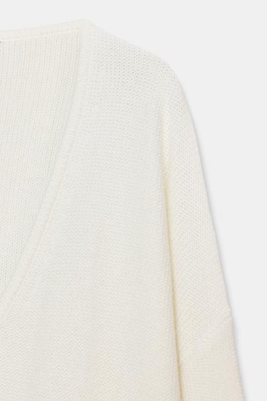 PULL EN MAILLE À DÉCOLLETÉ ARRONDIE - Écru de Zara - Image 6