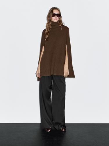 Zara 100% wool knitted coat - Black gold