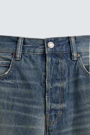 JEAN STRAIGHT FIT REGULAR DÉCHIRÉ - Bleu moyen de Zara - Image 8