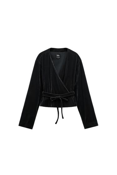 VELVET WRAP JACKET