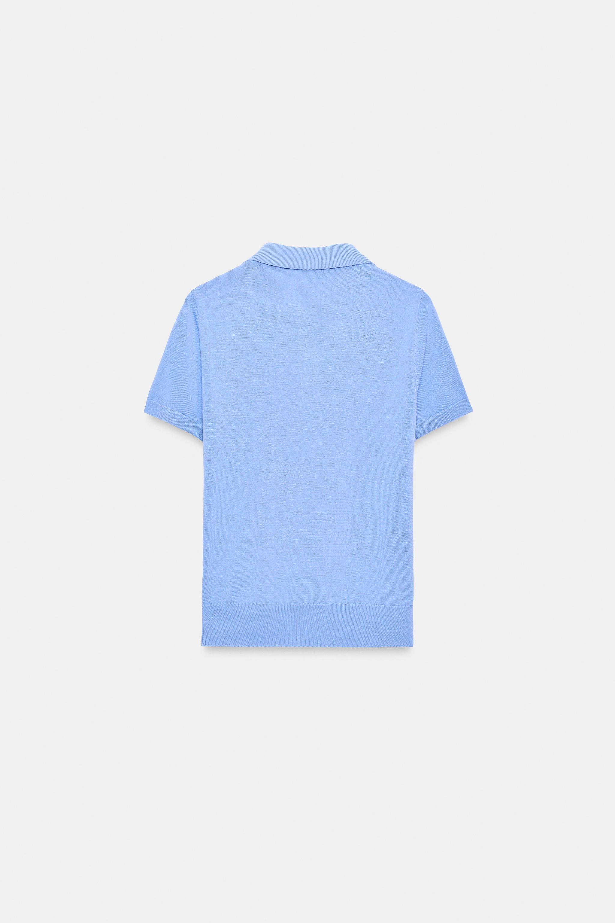 Zara KISA KOLLU TRİKO POLO görsel 5