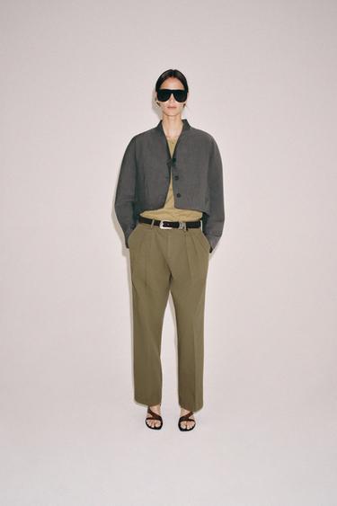 جاكيت قصير ZW COLLECTION - رمادي أنثراسايت by Zara