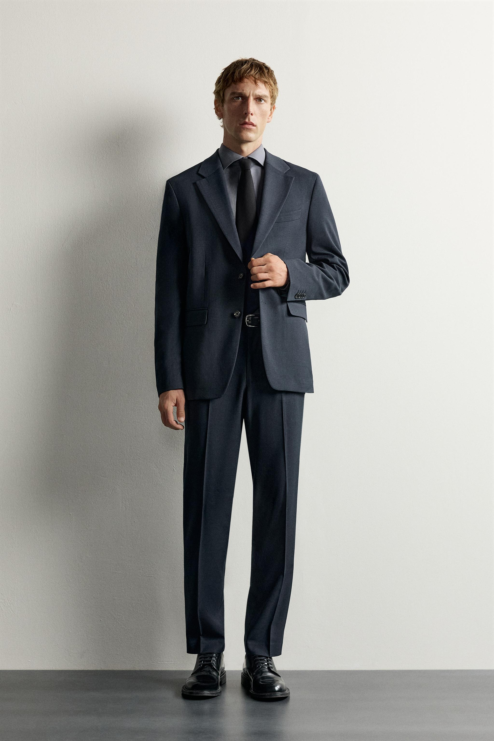 COMFORT REGULAR FIT SUIT PANTS — Navy blue