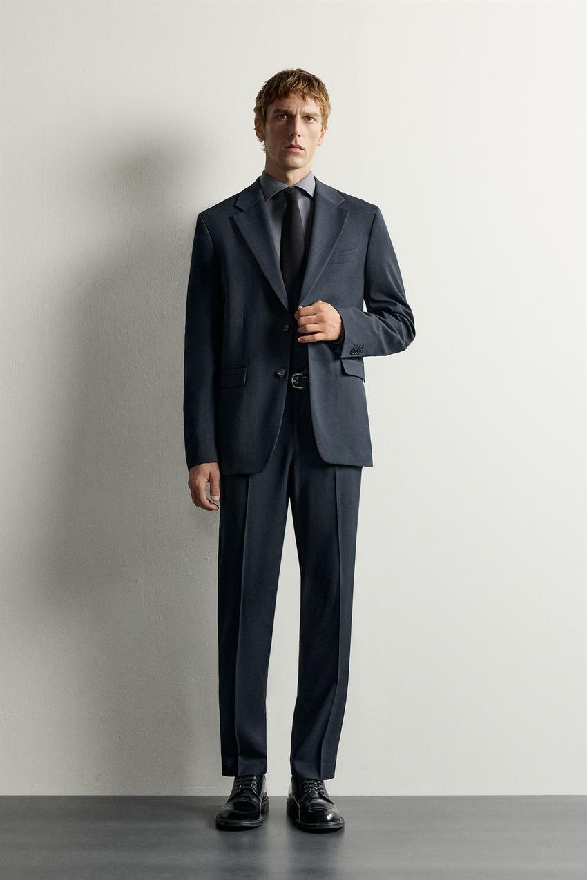 black dress shoes blue pants COMFORT REGULAR FIT SUIT - Navy Casual pants These trousers