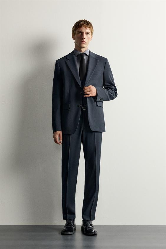 COMFORT SUIT REGULAR FIT TROUSERS - Navy blue de Zara - Imagen 0
