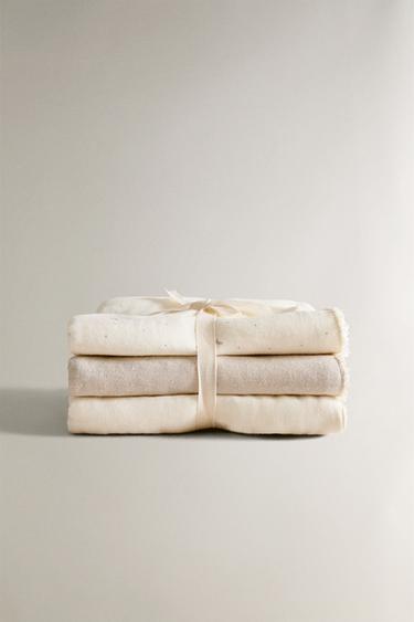 MINI TOALLA BEBÉ LUNA (PACK DE 3) - Crema de Zara