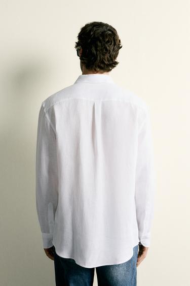 CAMISA REGULAR FIT 100% LINO - Blanco de Zara