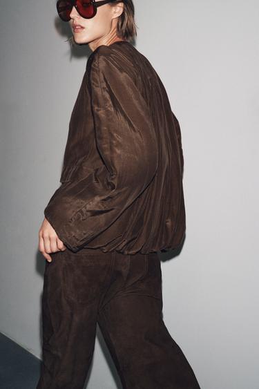 VESTE MATELASSÉE À POCHES ZW COLLECTION - Marron de Zara - Image 2