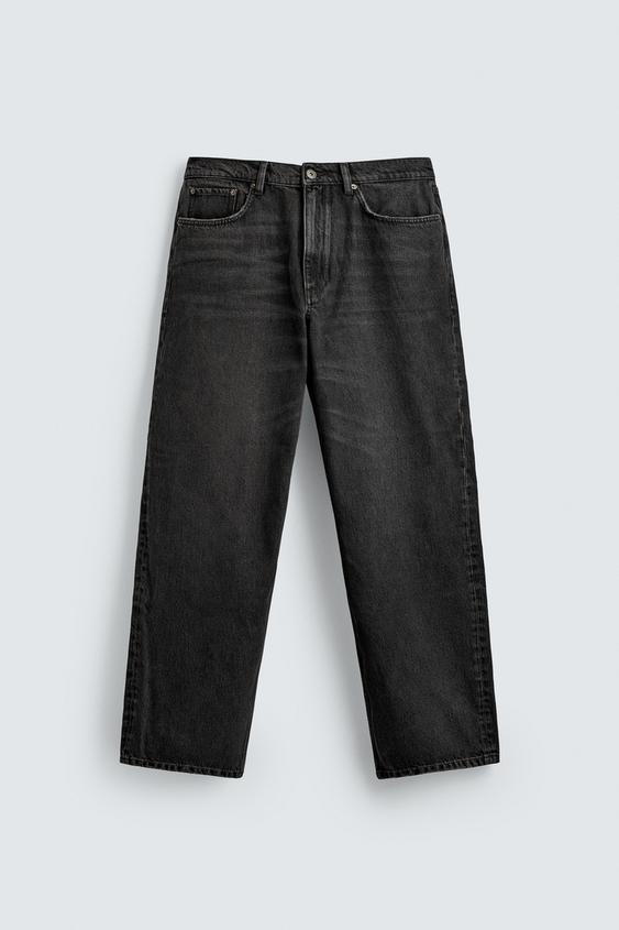美品☆ZARA ザラ☆バキーフィットデニムパンツ ブラックデニム 