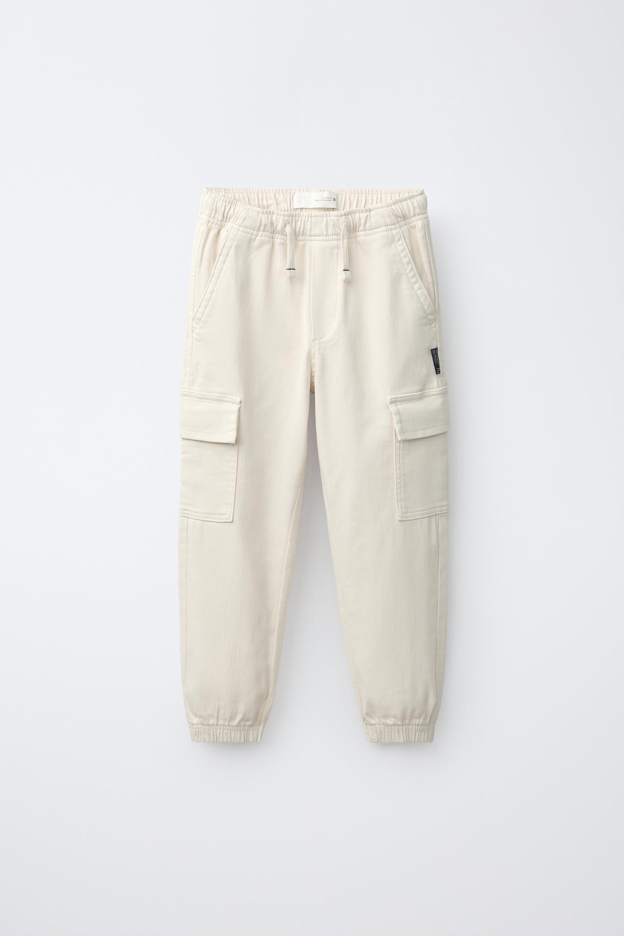 CARGO JOGGER PANTS — Mid-ecru