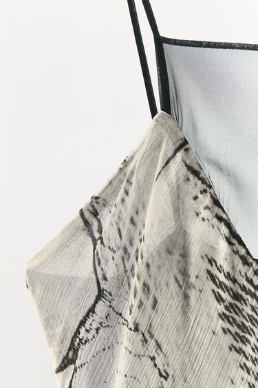 ROBE LONGUE IMPRIMÉE - Noir / Blanc de Zara - Image 8
