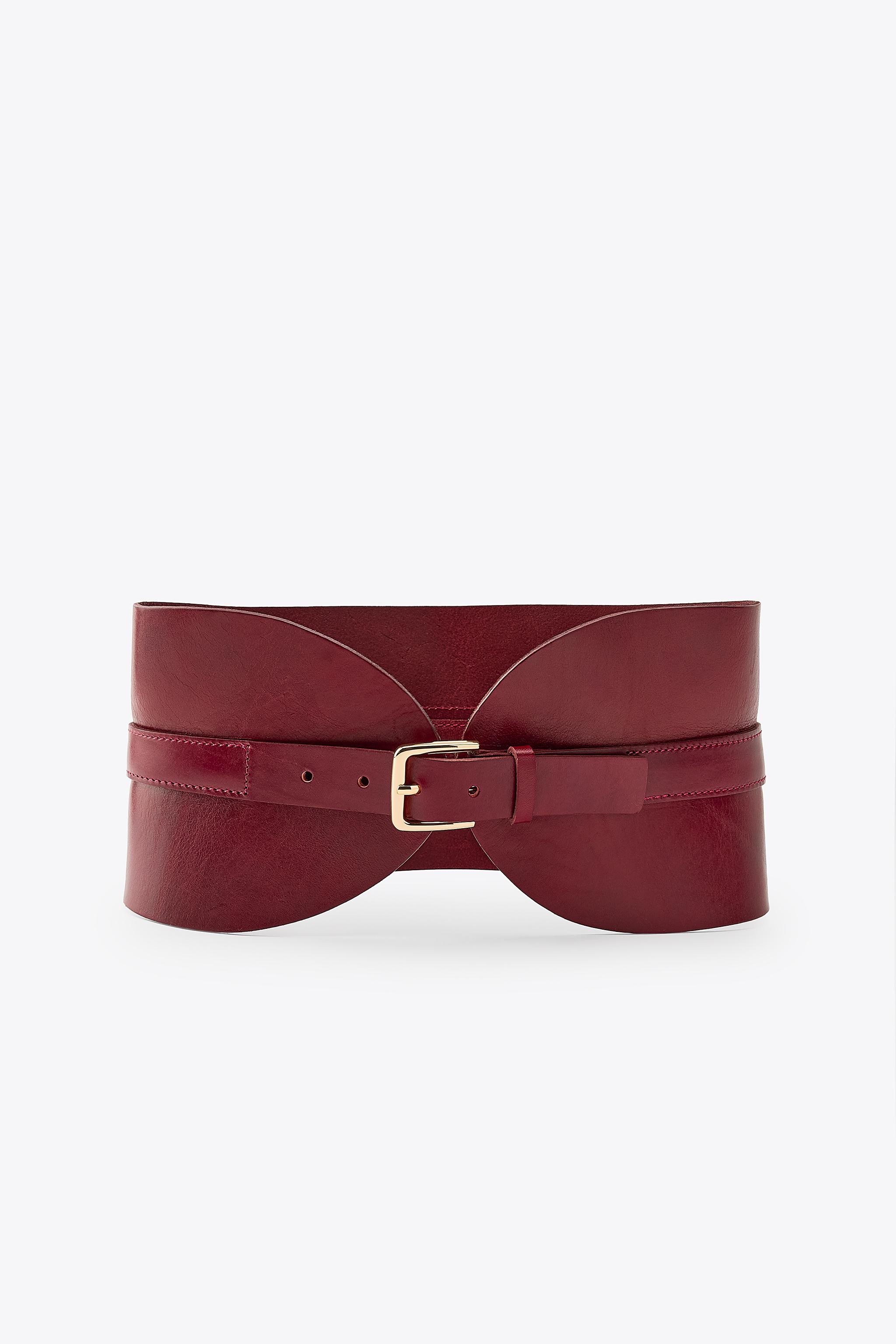【ZARA】レザーサッシュベルト オーバルバックル 6399/005/606 LEATHER SASH BELT WITH OVAL BUCKLE - Black | ZARA United States