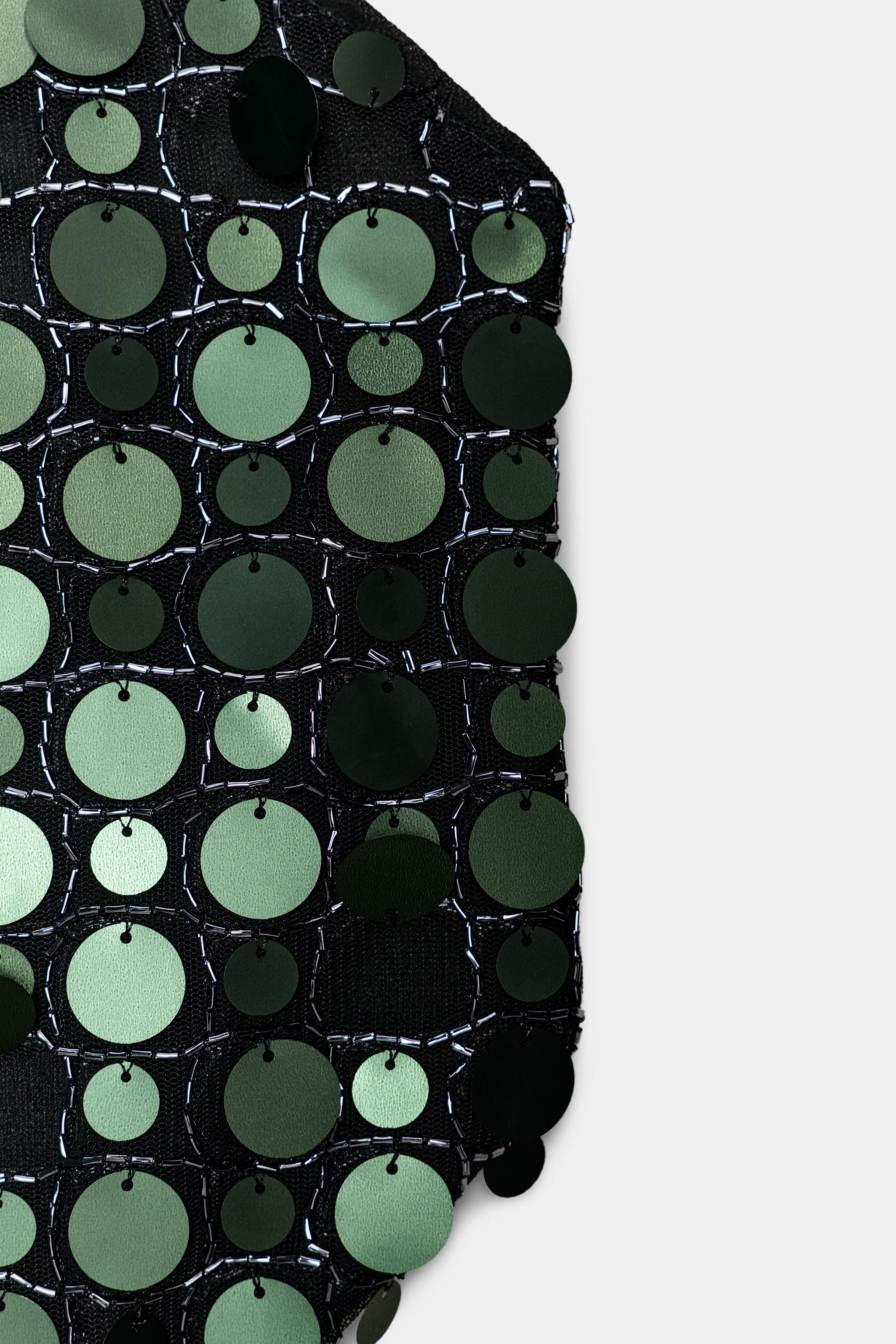 TOP HALTER À PAILLETTES