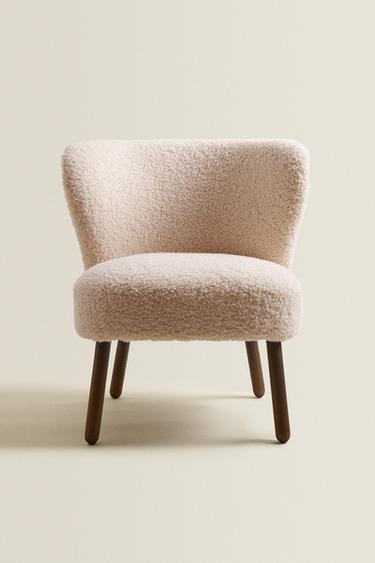 STOL I FROTTÉ - mørk beige fra Zara - Billede 0