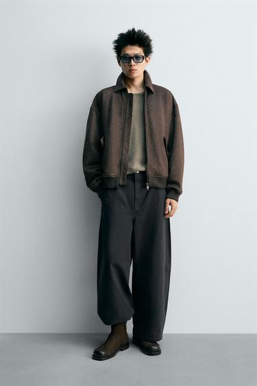 FAUX SUEDE QUILTED JACKET - Brown by Zara