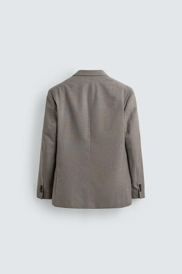 REGULAR FIT TEXTURED SUIT BLAZER - Beige by Zara - Image 8