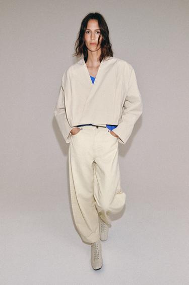 ZW COLLECTION TAPERED HIGH-WAIST JEANS - Butter by Zara - Image 1