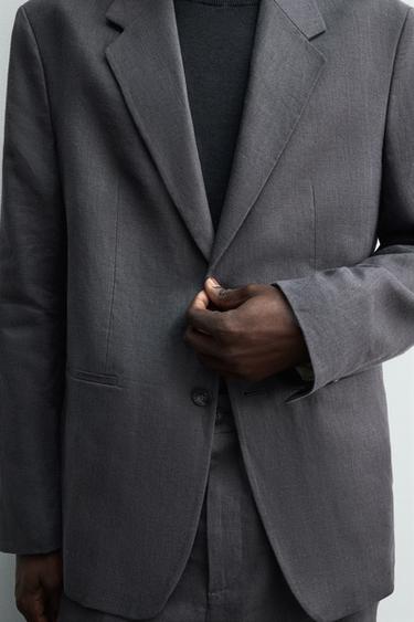 BLAZER COSTUME 100 % LIN - Gris foncé de Zara - Image 5