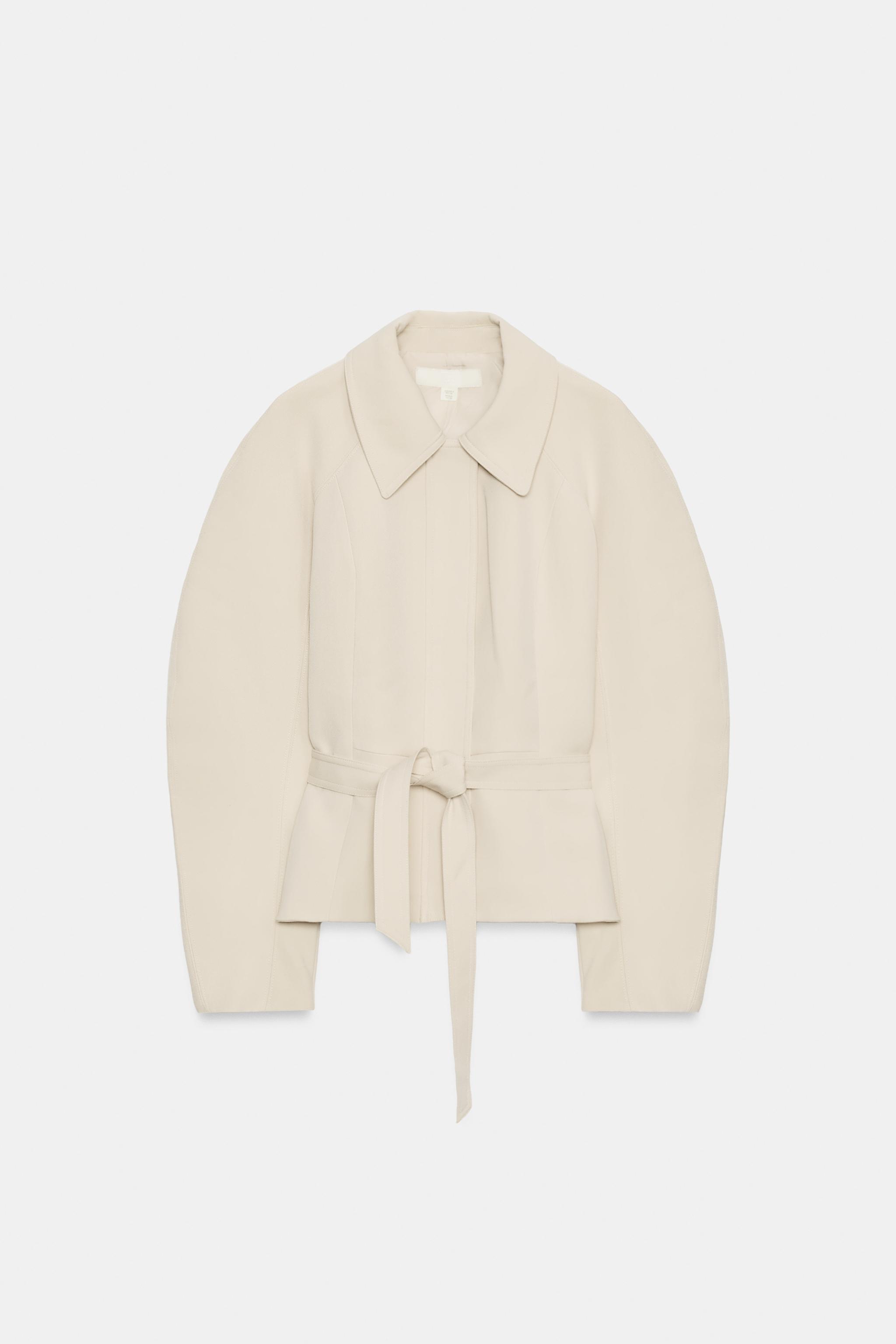 Женские куртки Zara BELTED PEPLUM JACKET — фото 7