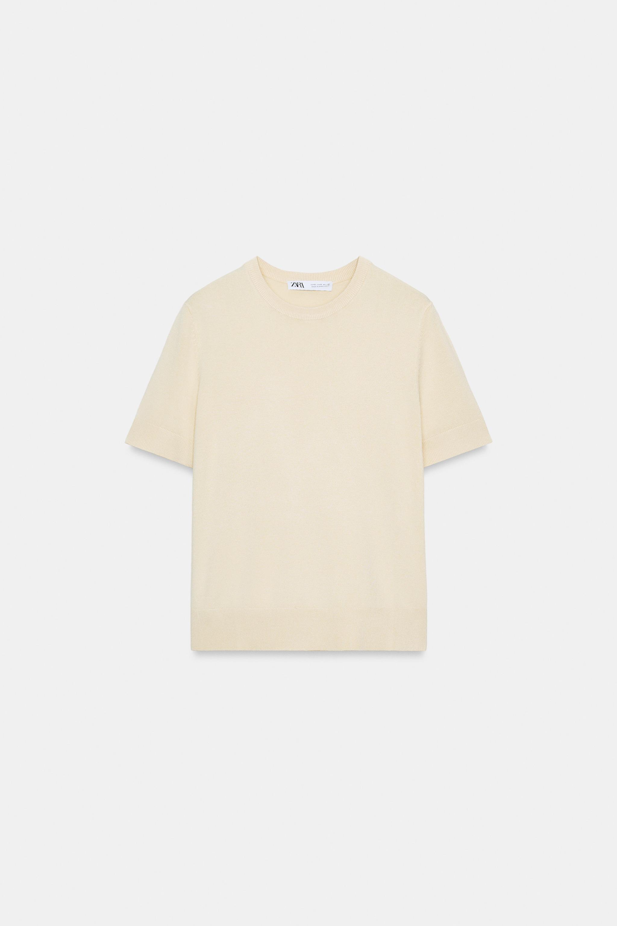 SHORT SLEEVE KNIT JUMPER - Mid-ecru | ZARA Australia
