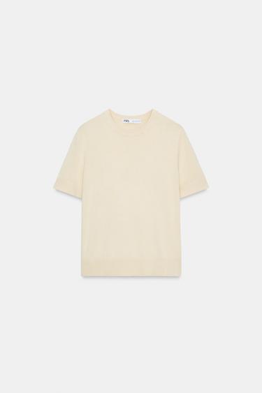 JERSEY PUNTO MANGA CORTA - Crudo medio de Zara