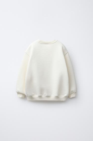 FLORAL SWEATSHIRT - Oyster-white by Zara - Image 1