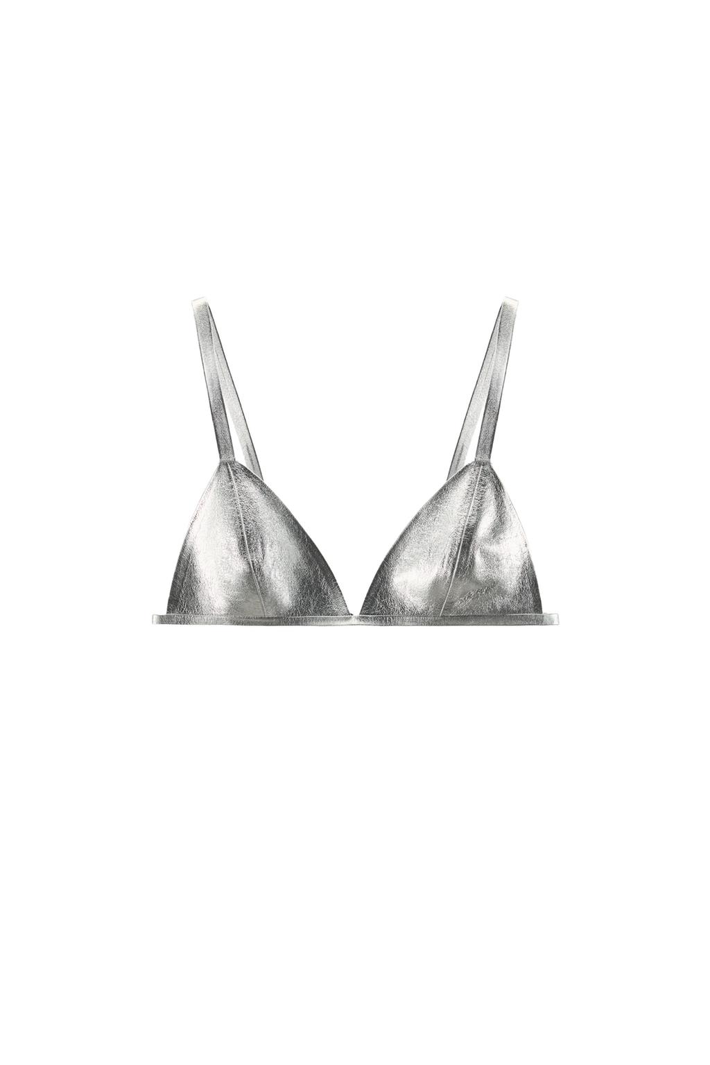 100% LEATHER METALLIC BRA - image 3