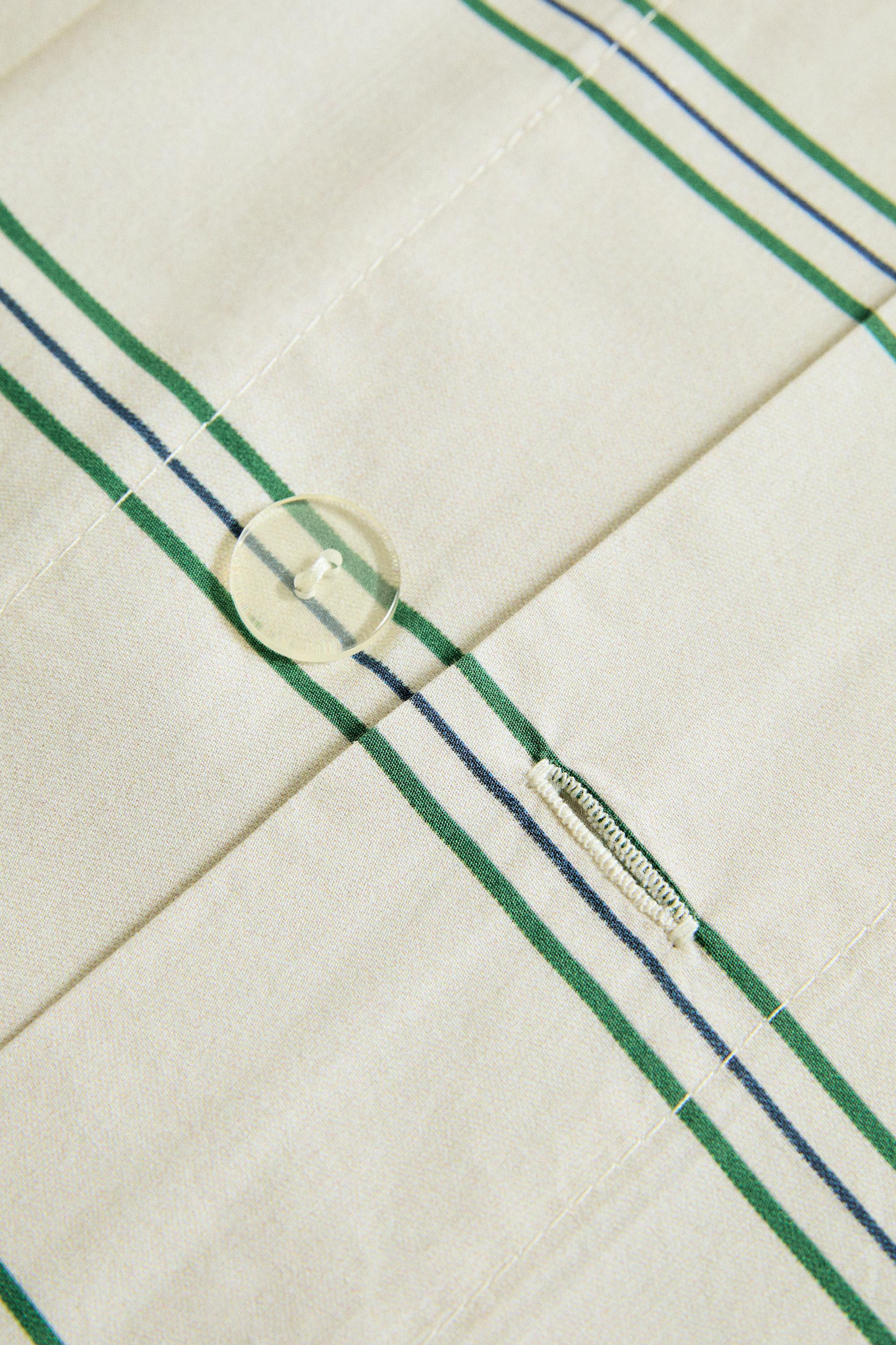 STRIPED PERCALE DUVET COVER (300 THREAD COUNT)